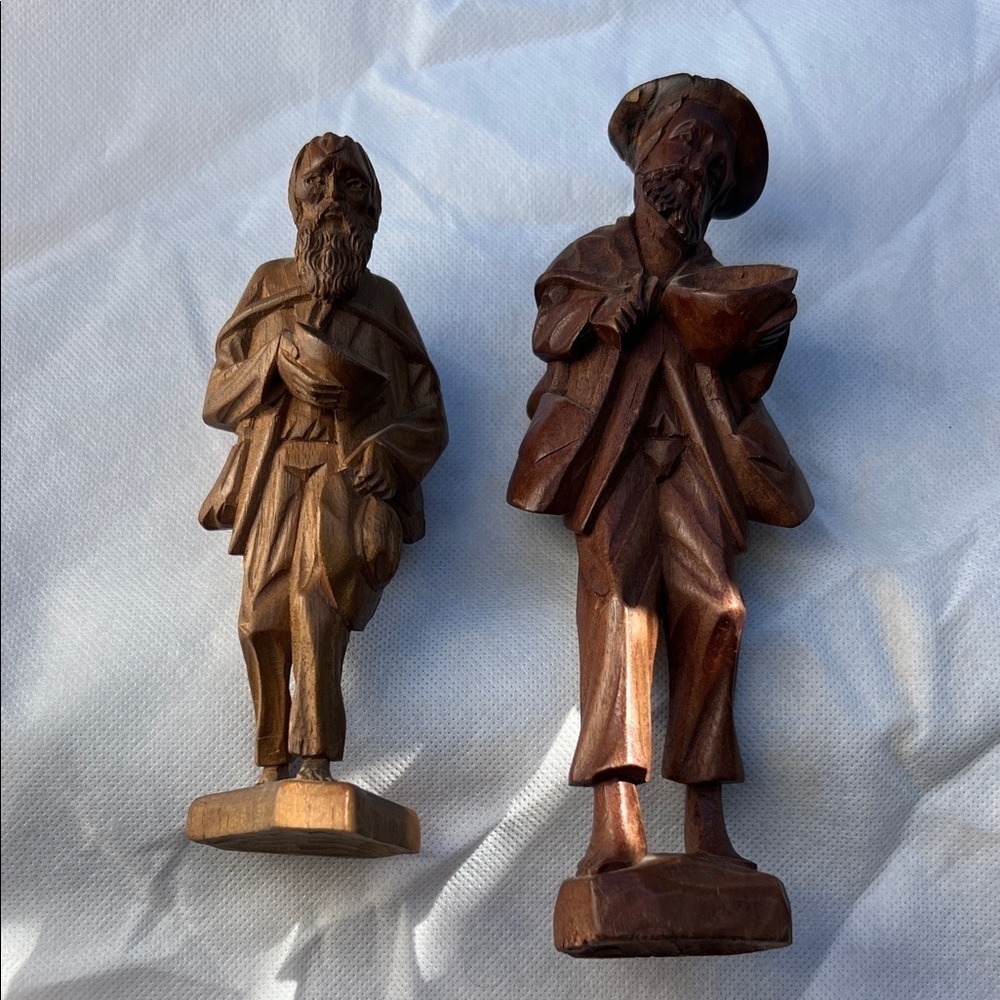 Set of two vintage Handcrafted Wooden Figurines - Picture 5 of 7